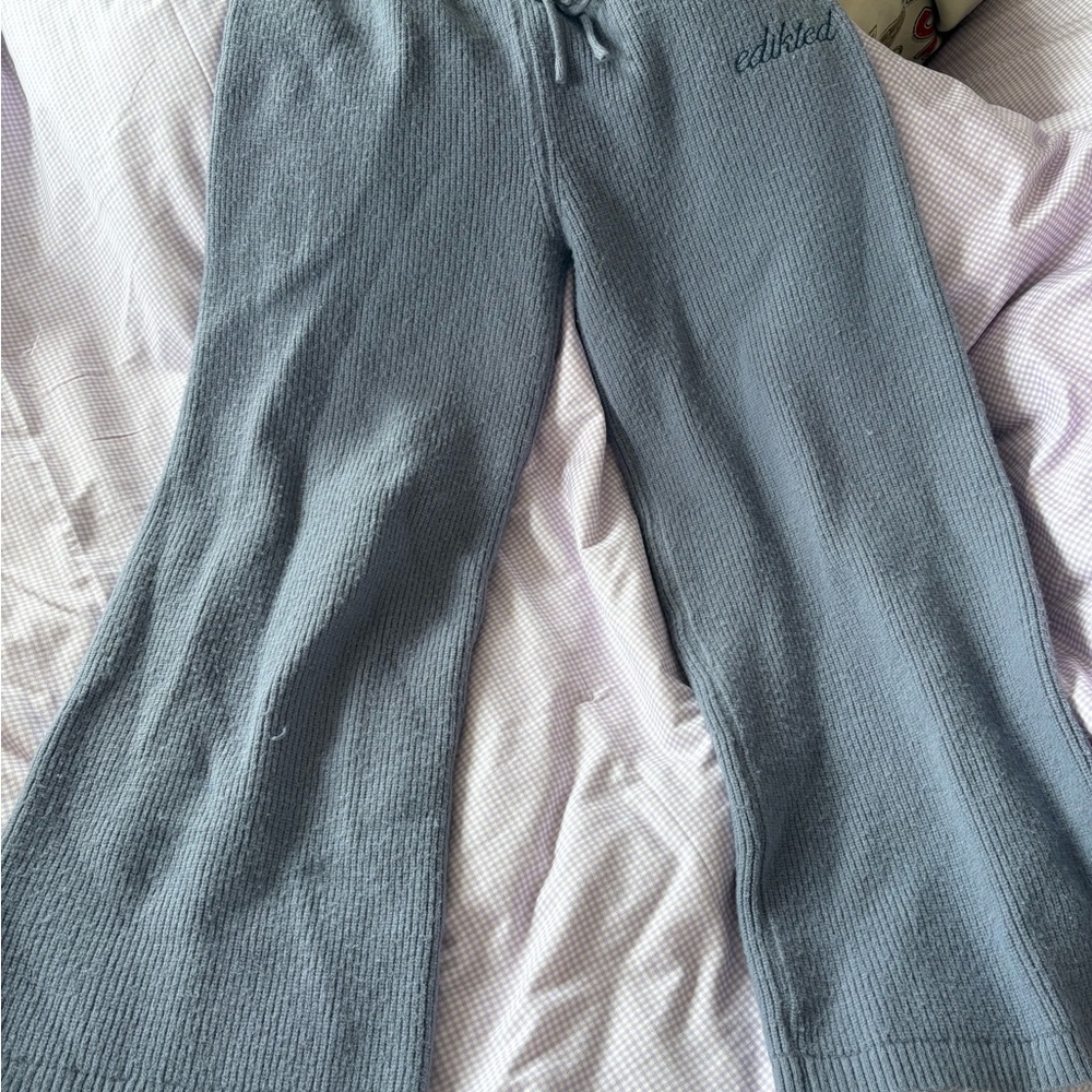 Gray Zip-Up Ribbed Knit Jacket - image 2